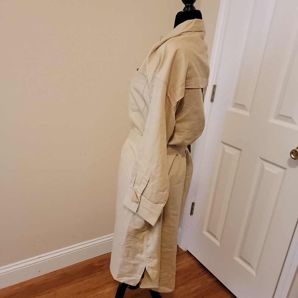 Esprit NWT Oversized Button Down Trench Coat Dress Size 8 - Picture 5 of 10